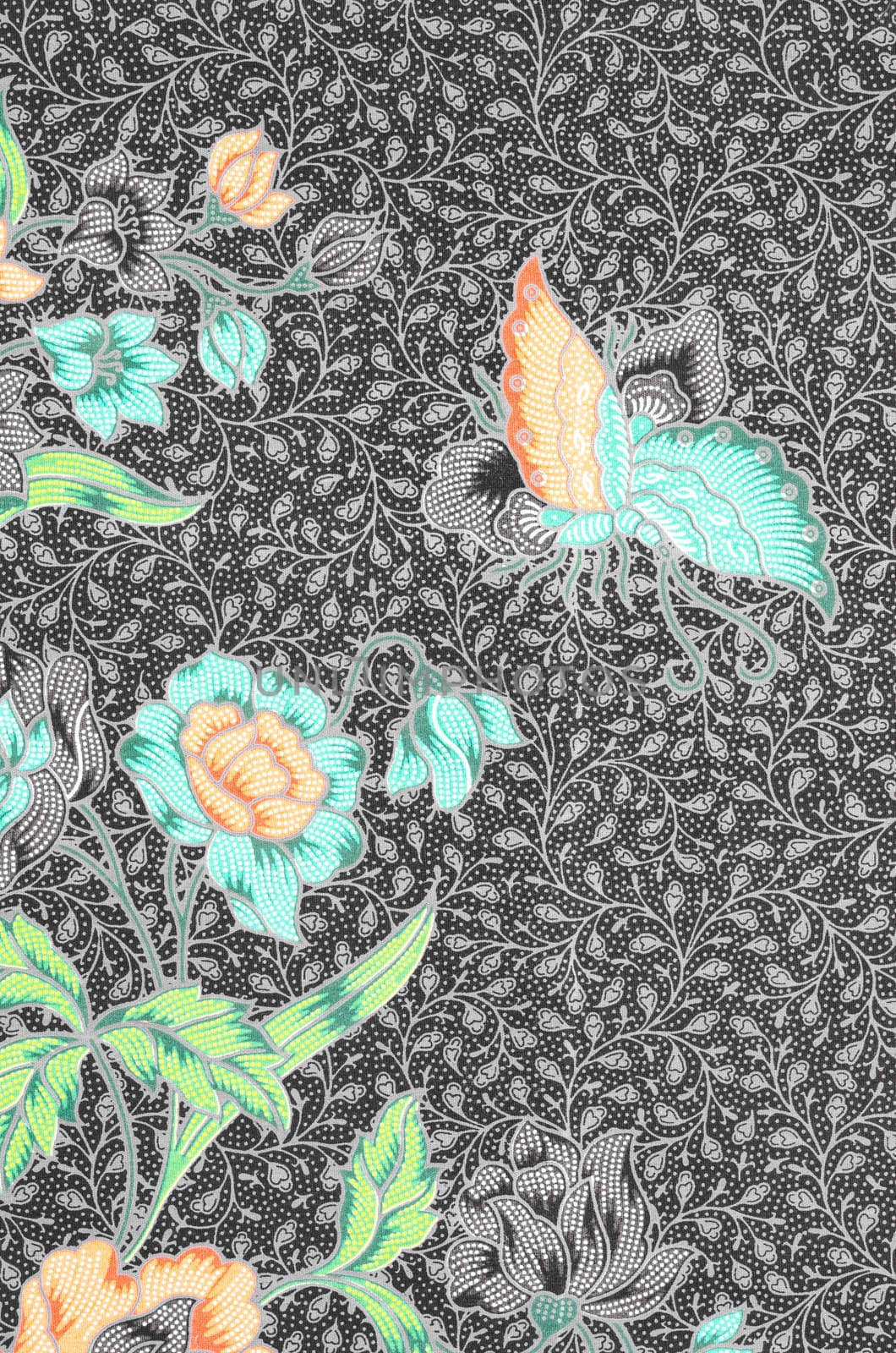 Flower Background of Thai style fabric pattern by Gamjai