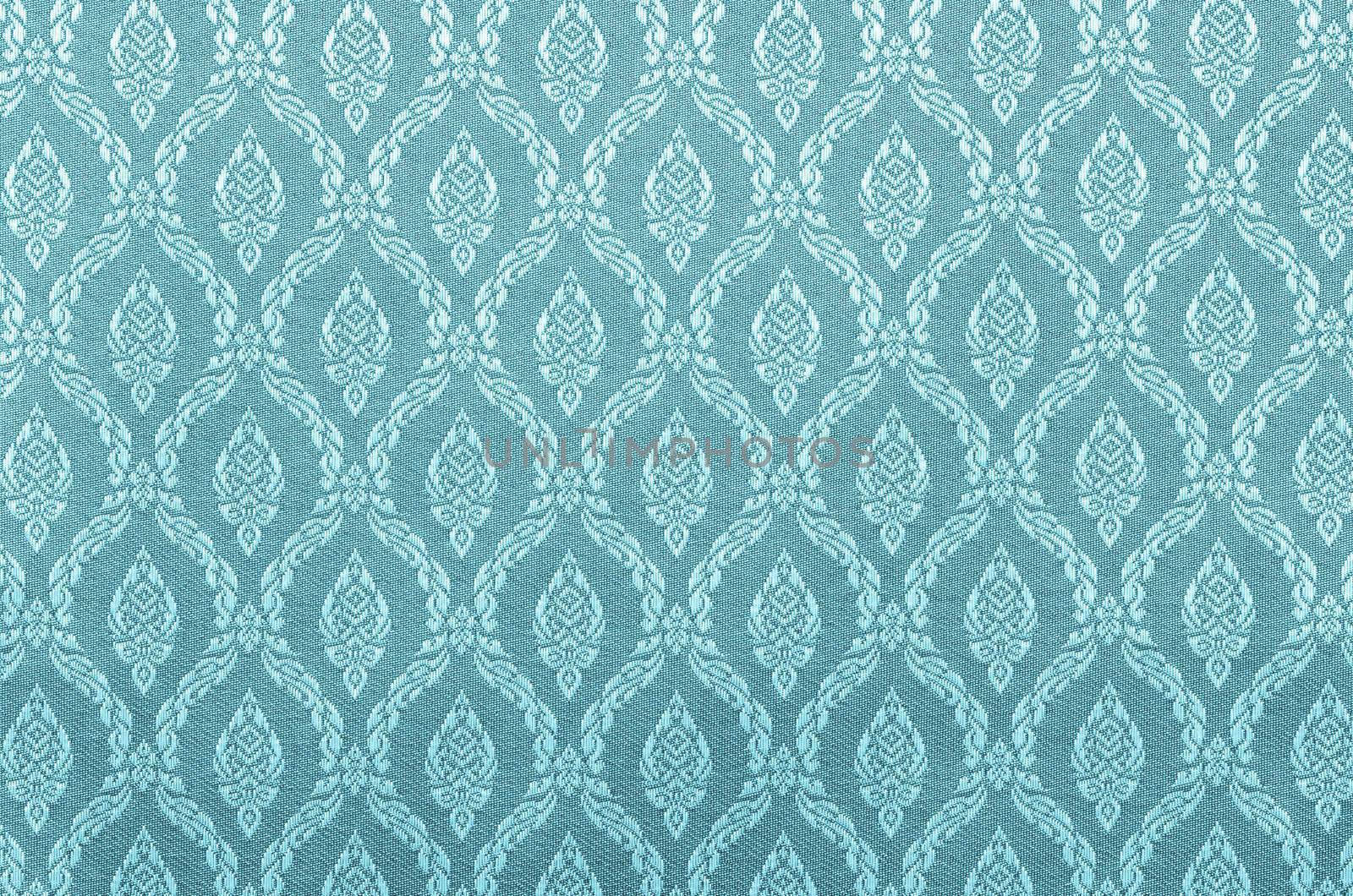 Thai art blue wall pattern for background