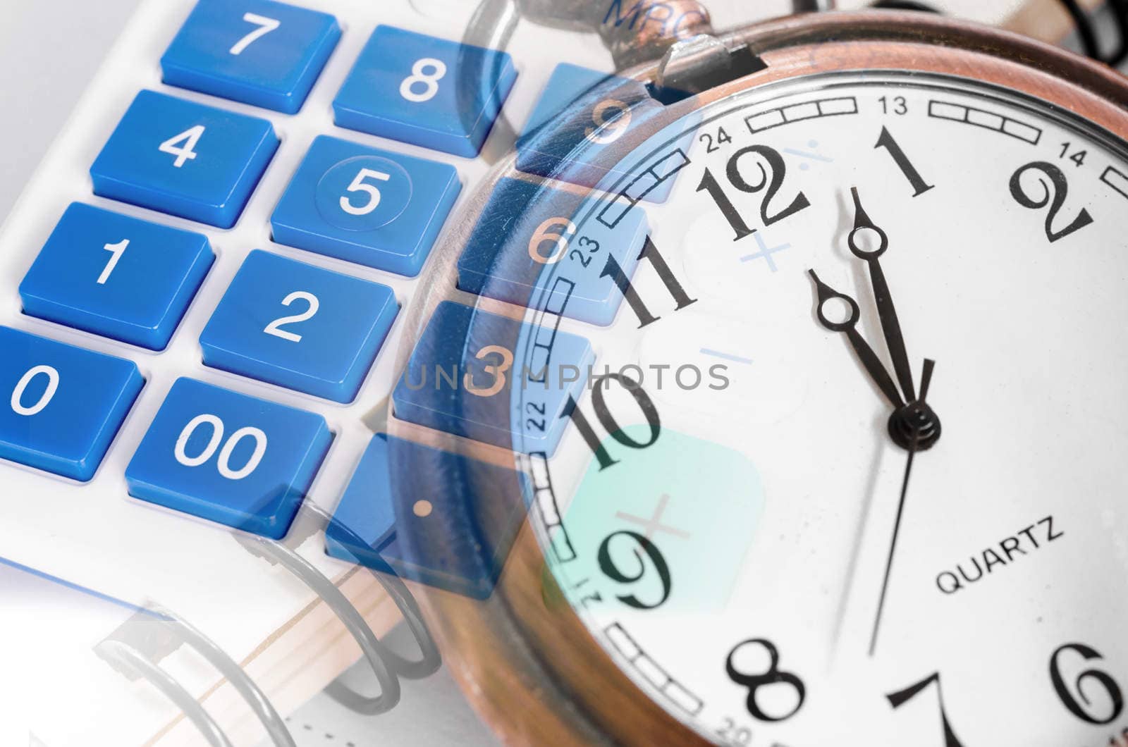 Composite of Wall Clock and Calculator