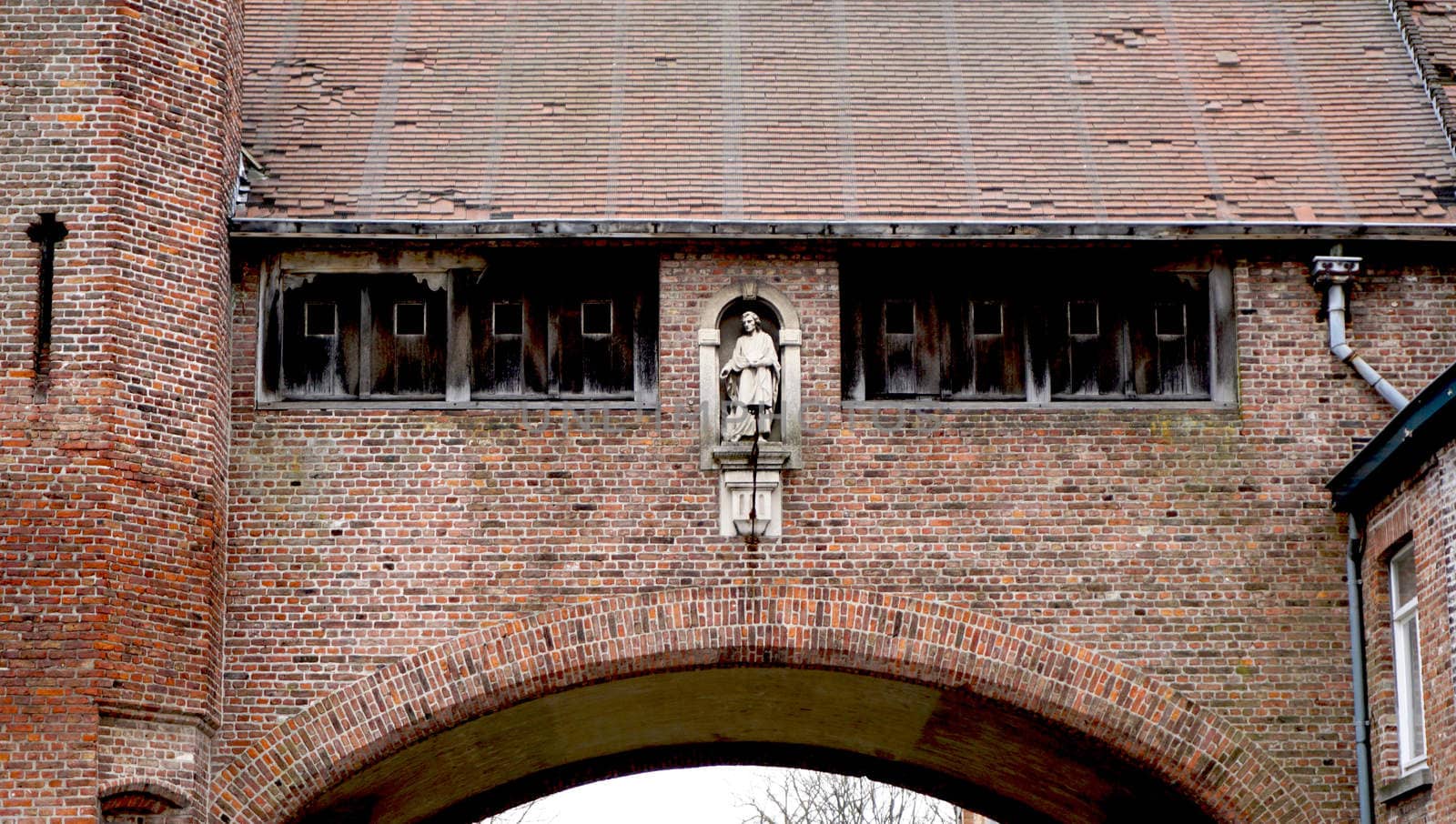 Historical architecture details in Brugge Belgium