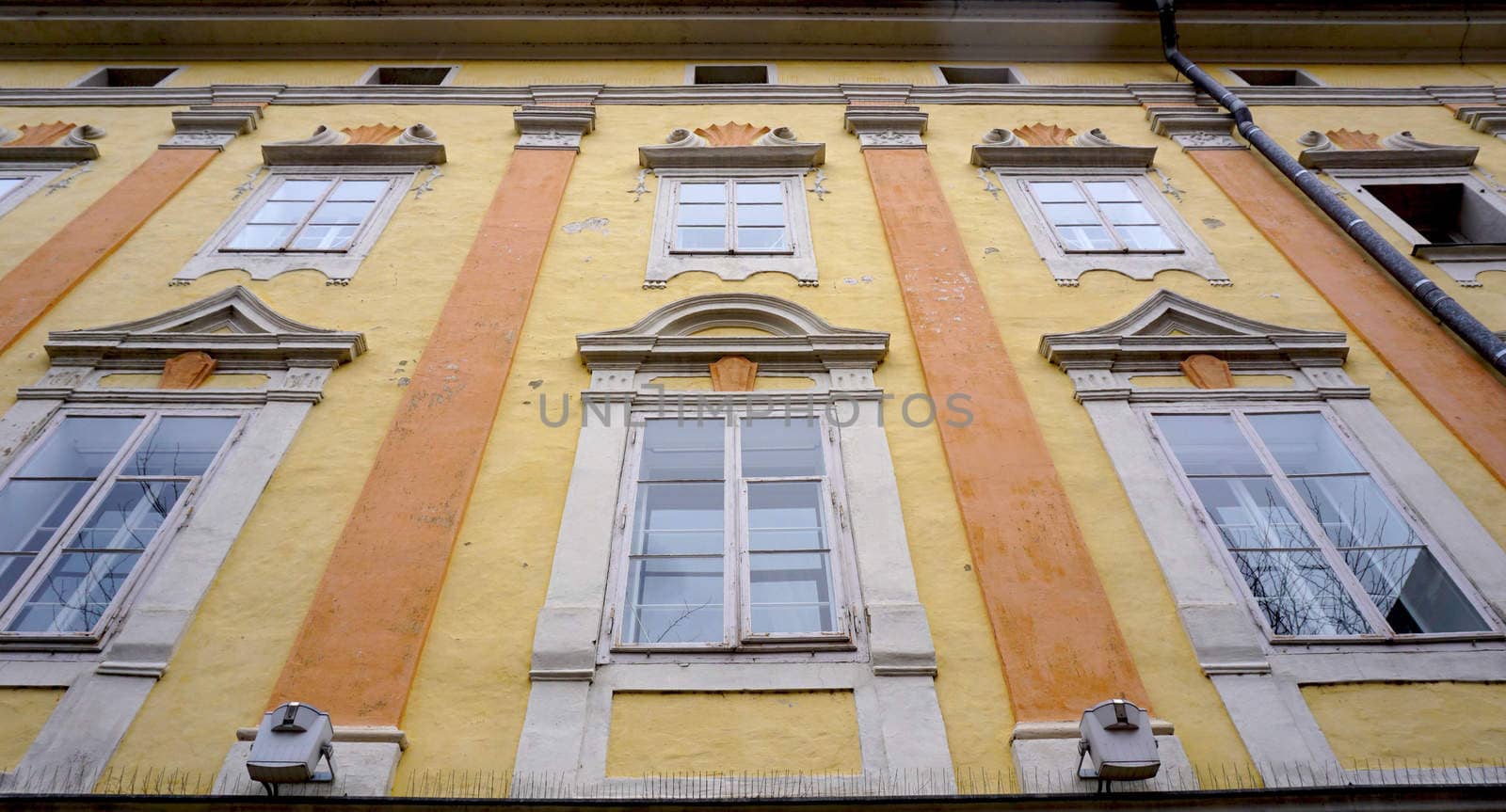 Historical Pastel facade in Klagenfurt Austria                    