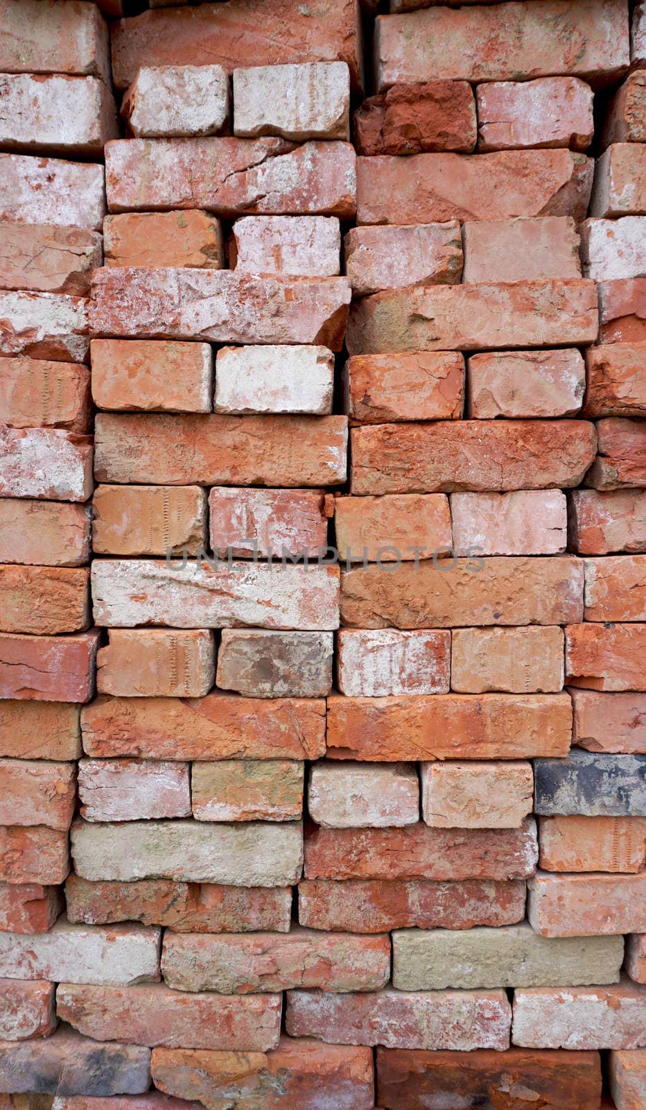 red bricks stacking for construction