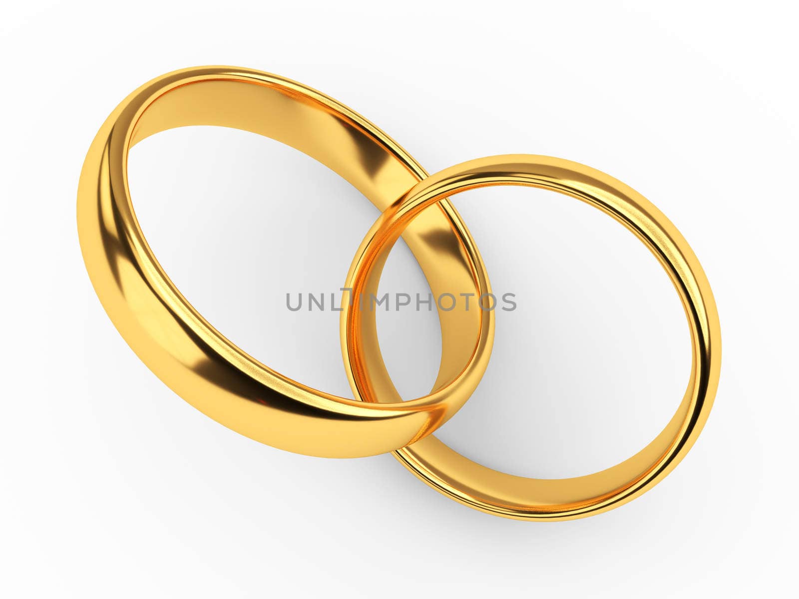 Connected gold wedding rings by alexkalina