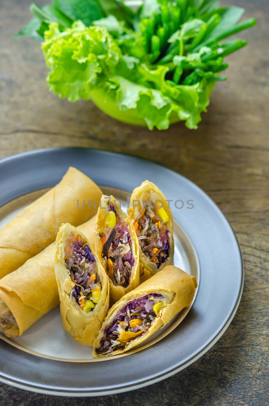 Fried Chinese Traditional Spring rolls food, asian cuisine