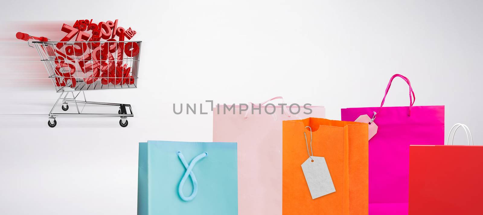 Online shopping concept against grey background