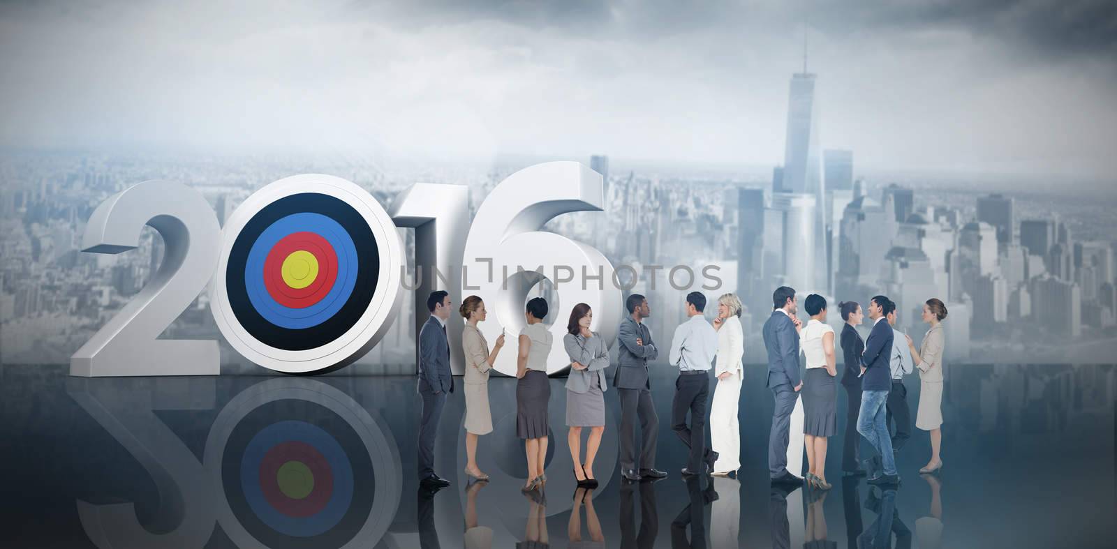 Composite image of many business people standing in a line by Wavebreakmedia