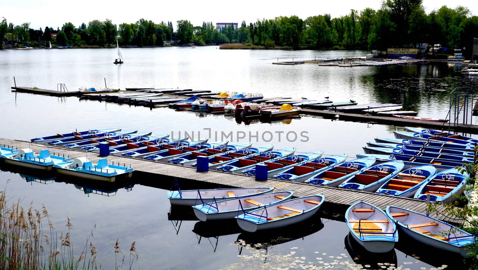 Boats in Danube  River Landscape by polarbearstudio