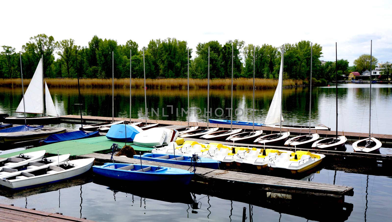 Boats in Danube  River by polarbearstudio