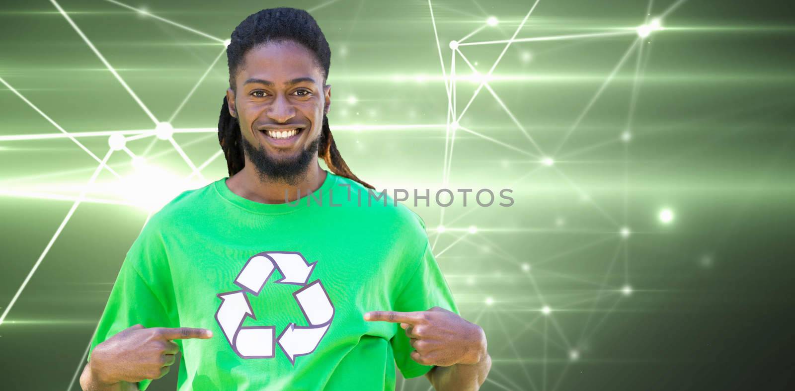 Composite image of happy environmental activist in the park by Wavebreakmedia