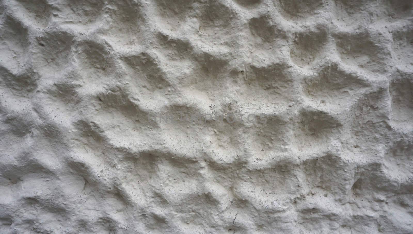 bubble texture on white cement wall finishing horizontal