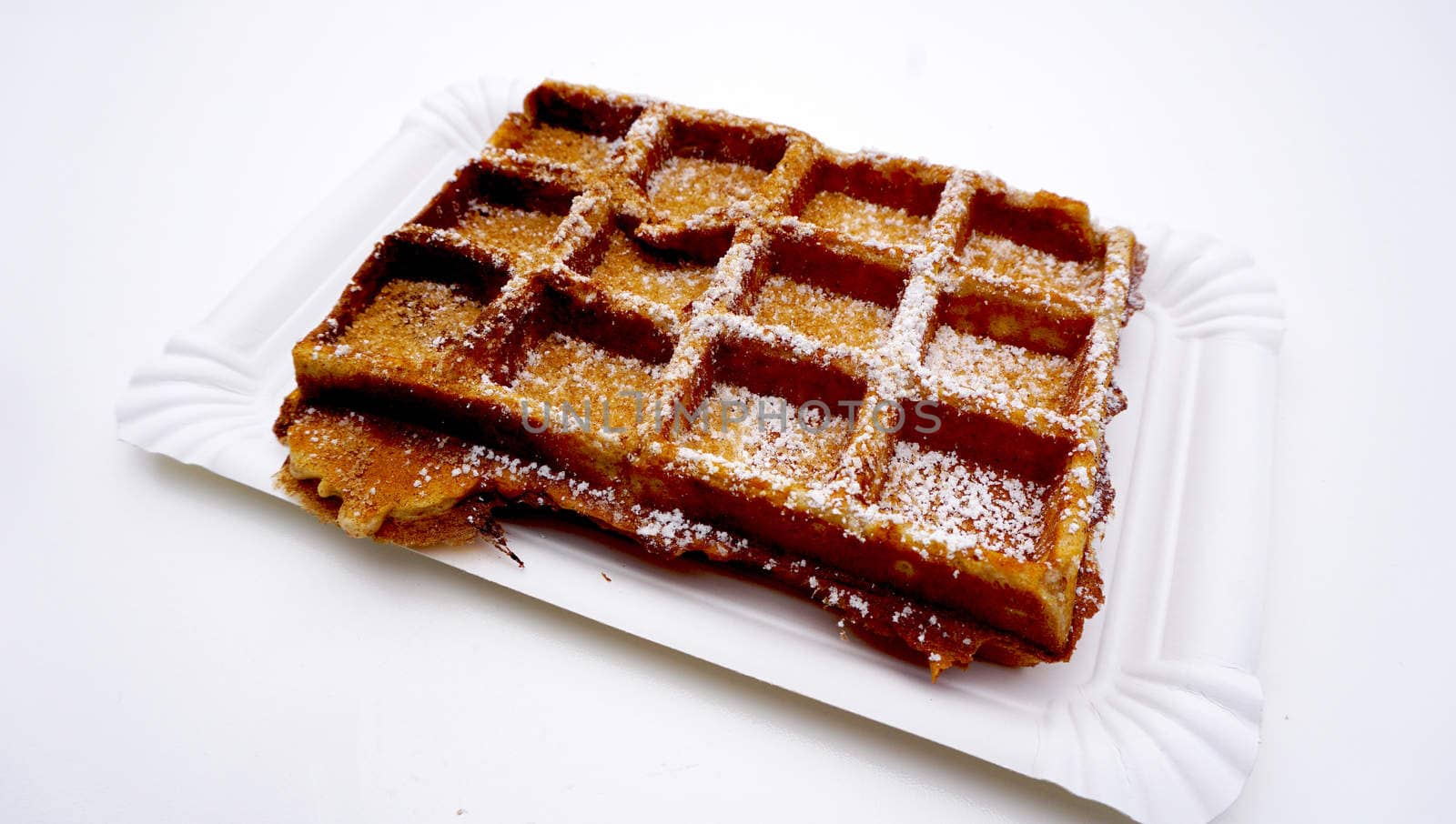 baked waffle with sugar