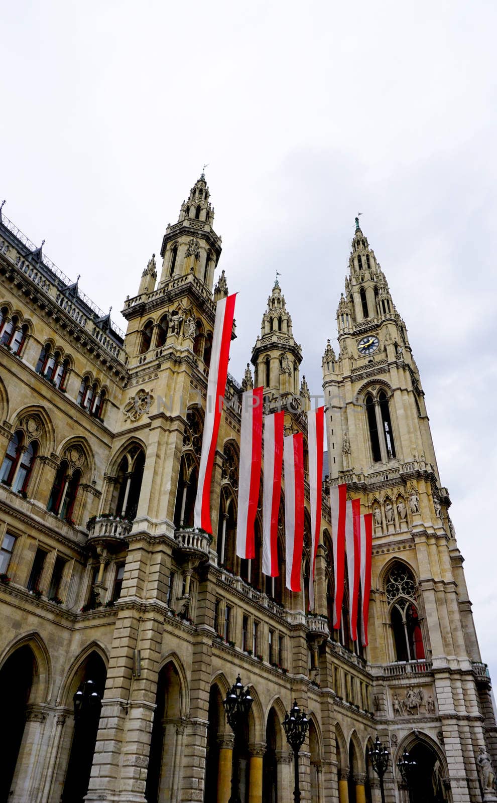 verticall city hall in Vienna Austria