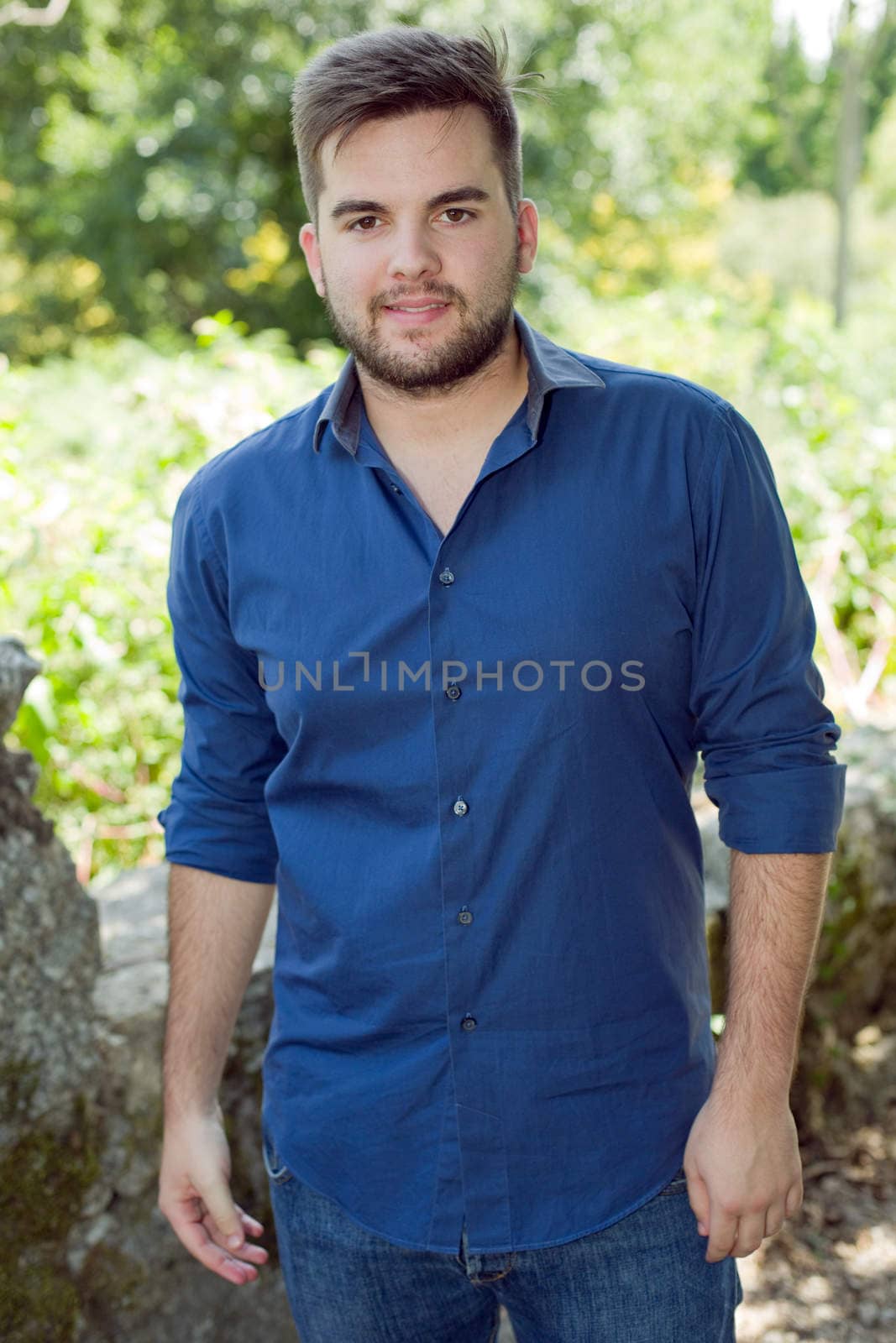 happy young casual man outdoor portrait