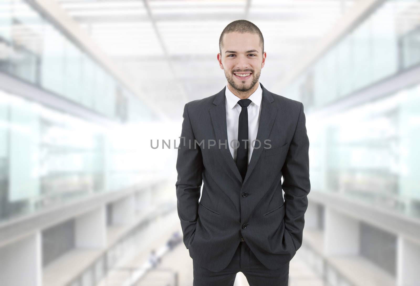 happy young businessman at the office