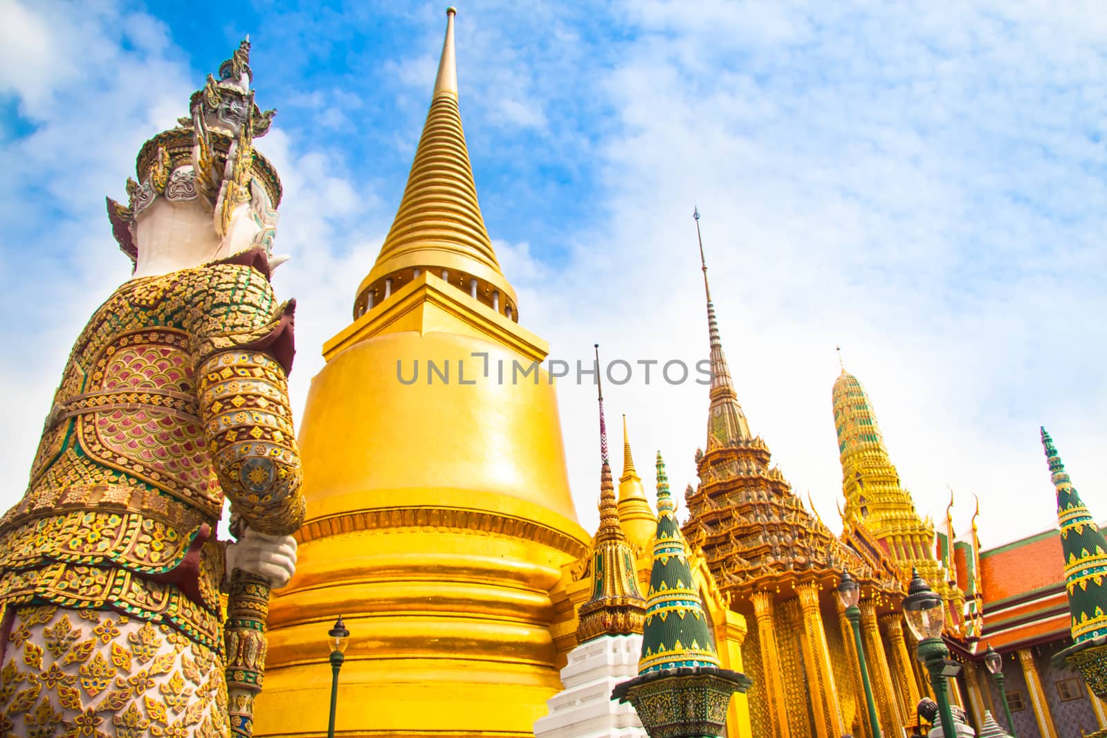 The Wat Phra Kaew, Temple of the Emerald Buddha, full official name Wat Phra Si Rattana Satsadaram, is regarded as the most sacred Buddhist temple (wat) in Bangkok, Thailand.
