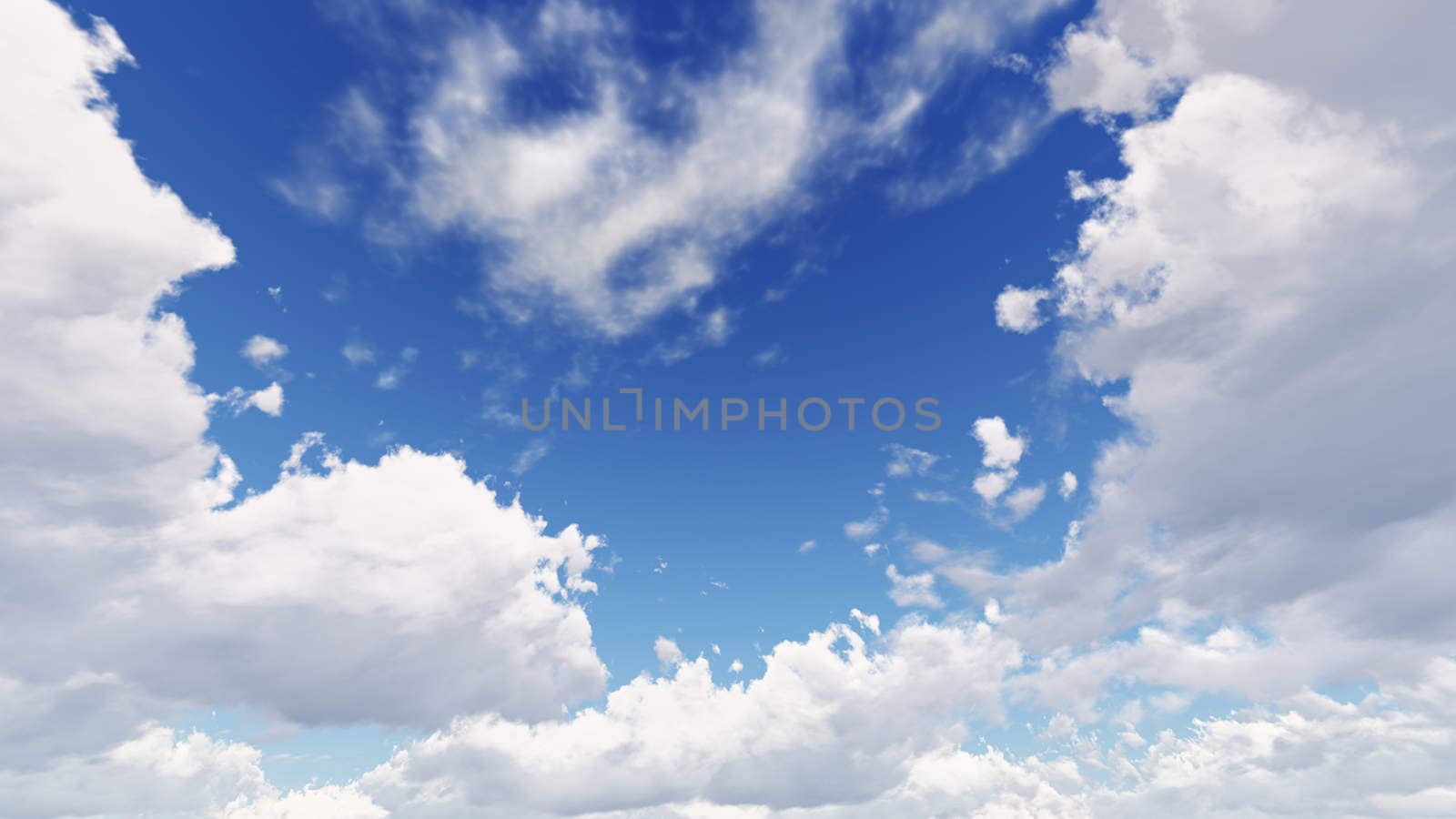 Cloudy blue sky abstract background, blue sky background with tiny clouds, 3d illustration, not a photograph