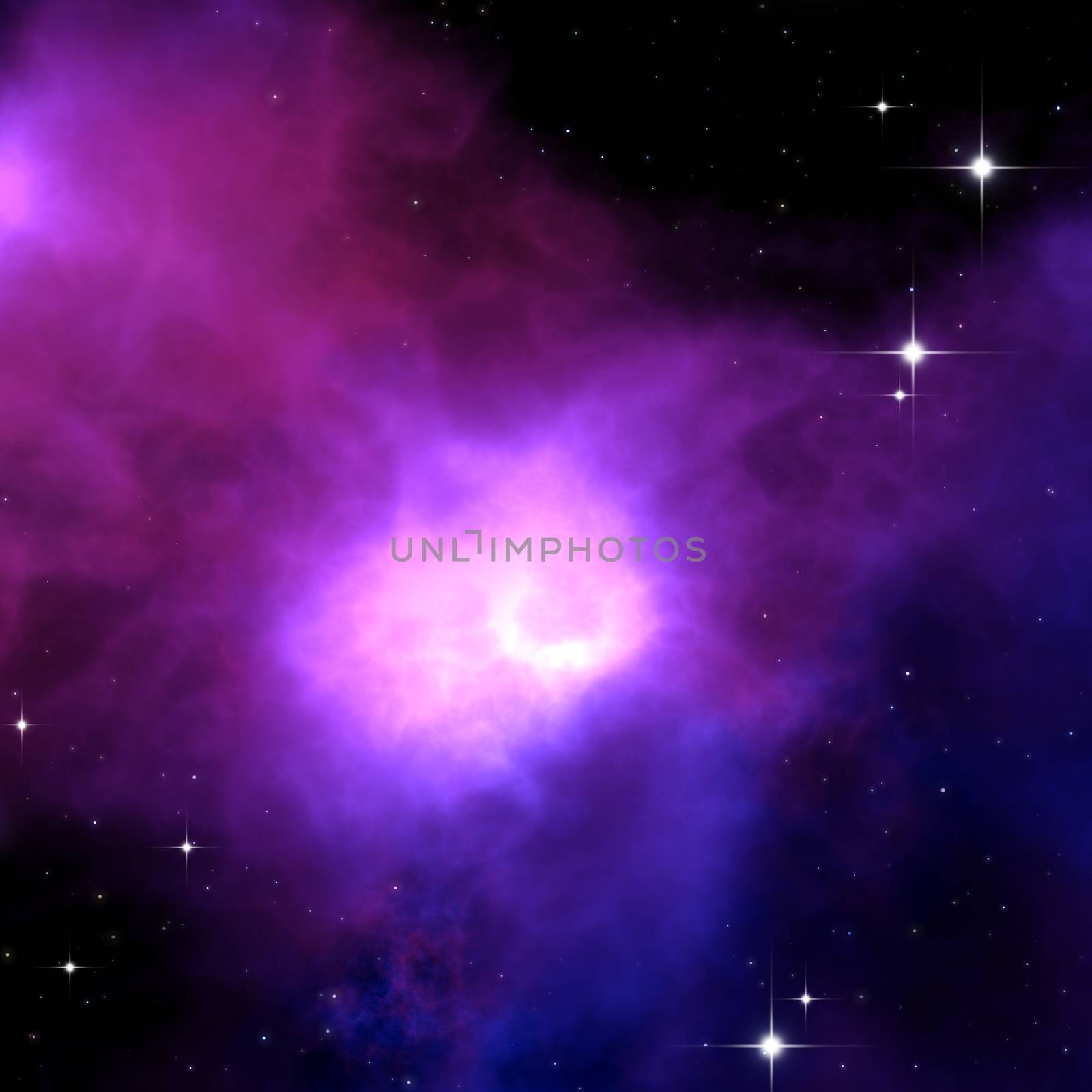 An image of a strange purple nebula in space