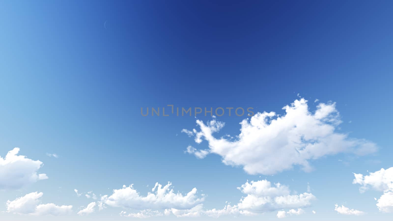 Cloudy blue sky abstract background, blue sky background with tiny clouds, 3d illustration, not a photograph