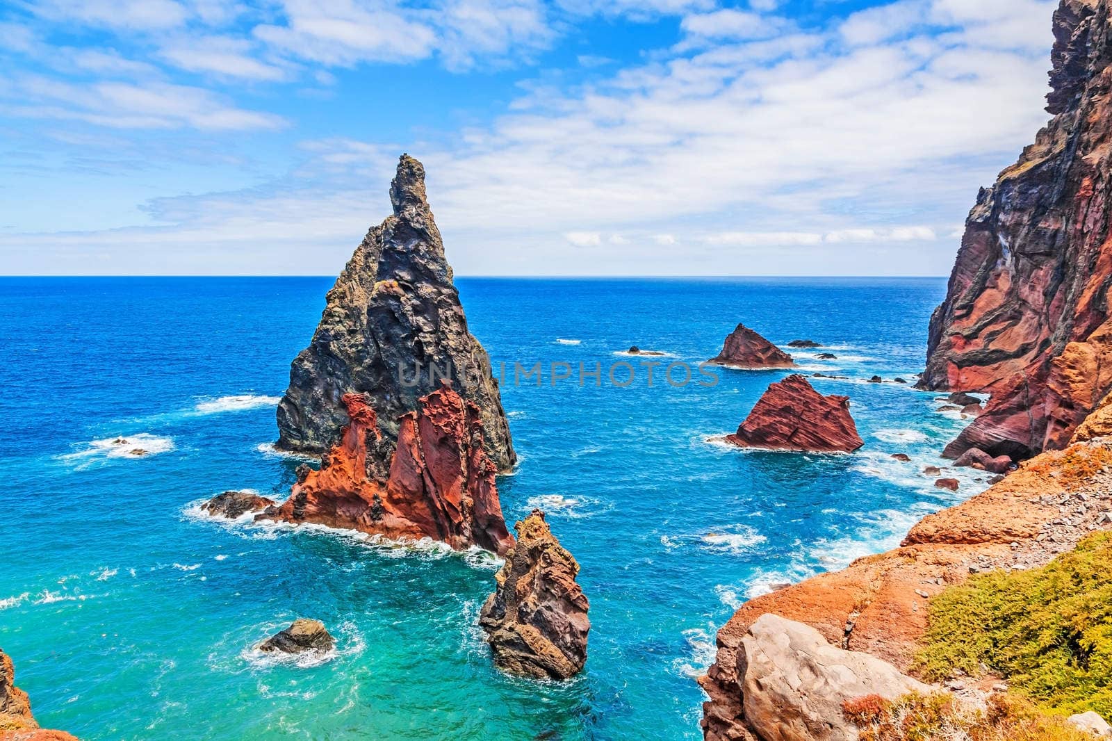 Mountainous landscape - peninsula Ponta de Sao Lourenco - east of Madeira