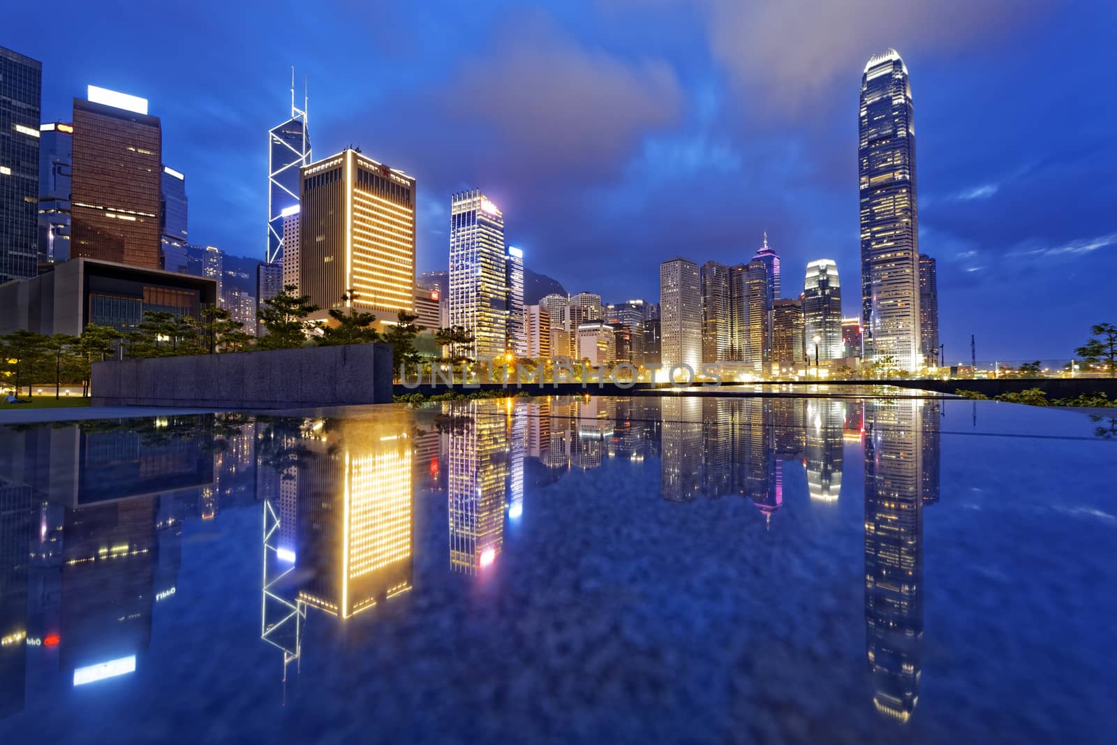 Hong Kong night view of skyline