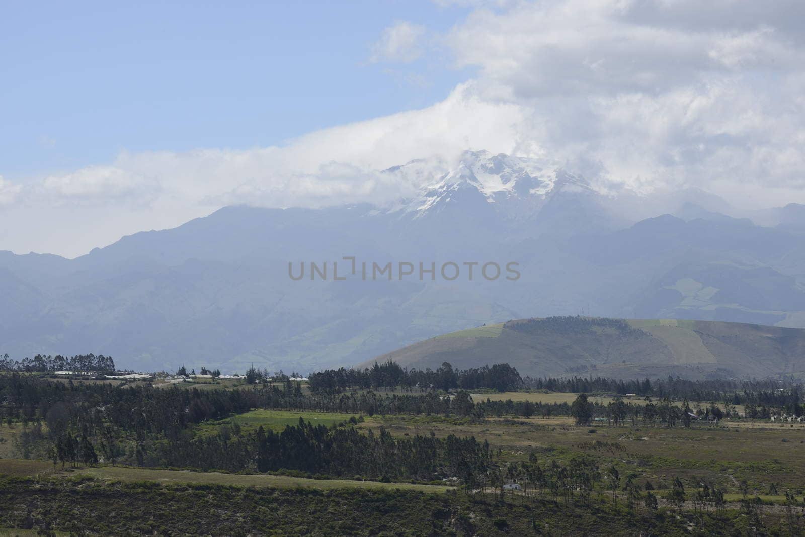 Latin American picturesque green mountains view.