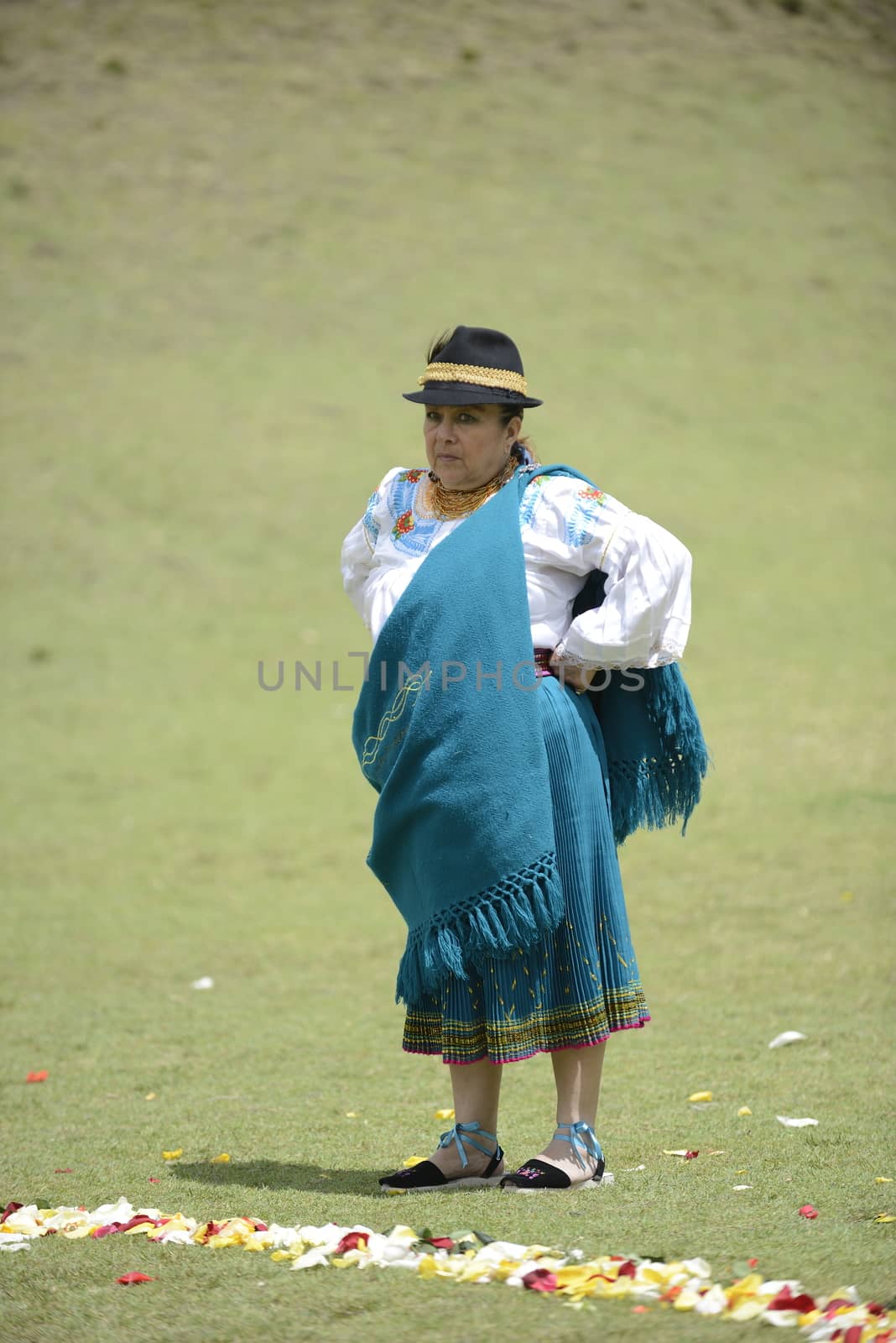 An Indian woman in traditional costume.