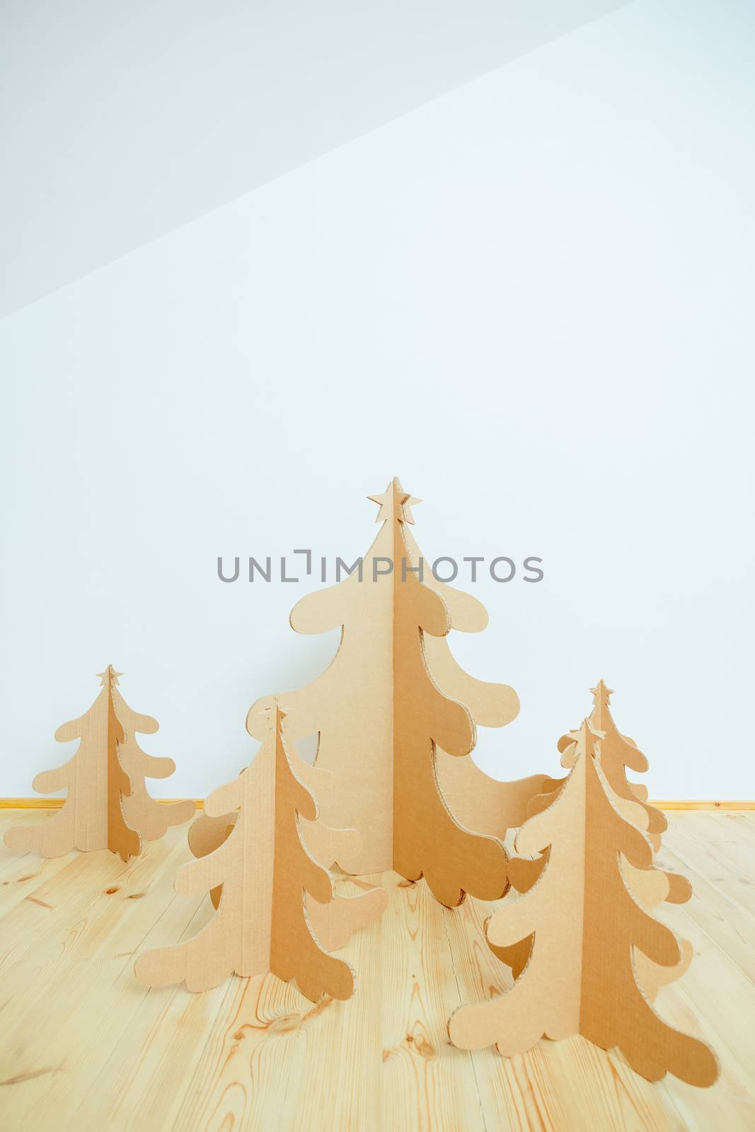 Christmas Tree Made Of Cardboard. Unique Trees. New Year