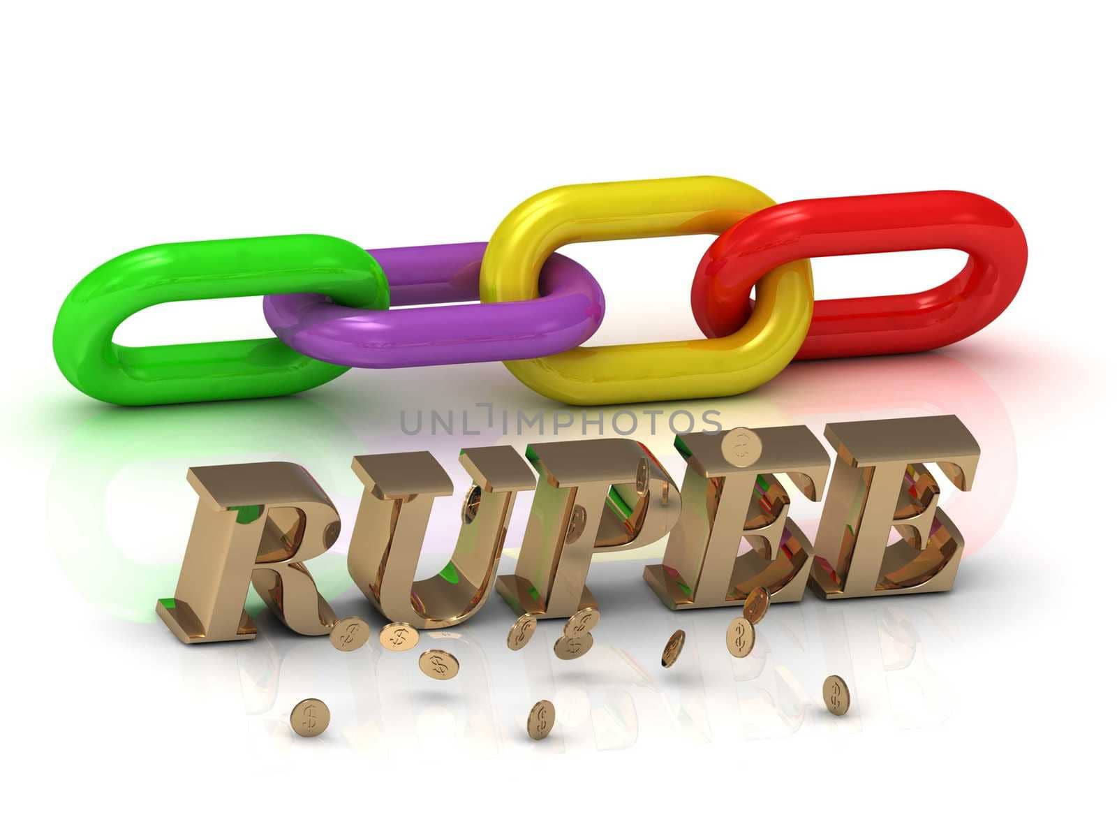 RUPEE- inscription of bright letters and color chain by GreenMost