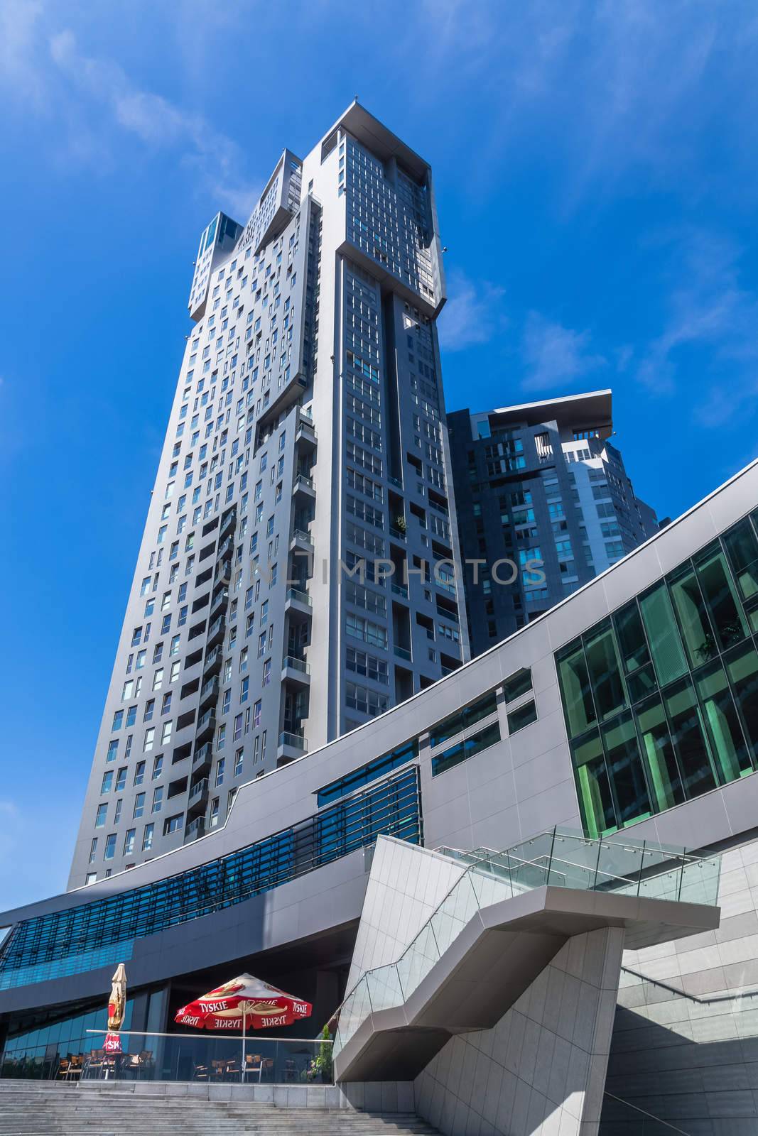 The Sea Towers in Gdynia, multi-use skyscraper. Built in 2009 building is the 10th tallest building in Poland and the second tallest residential building in the country.
