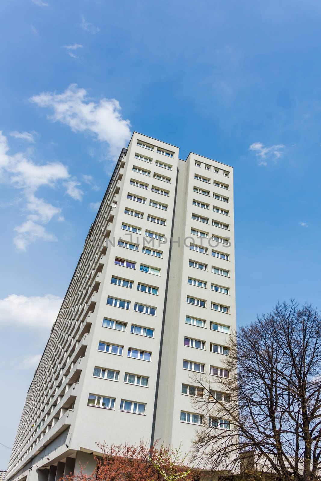 Residential block called "Superjednostka" (Super unit) in Katowice, Silesia region, Poland. Built in 1972, structure is considered one of the biggest residential buildings in Poland.