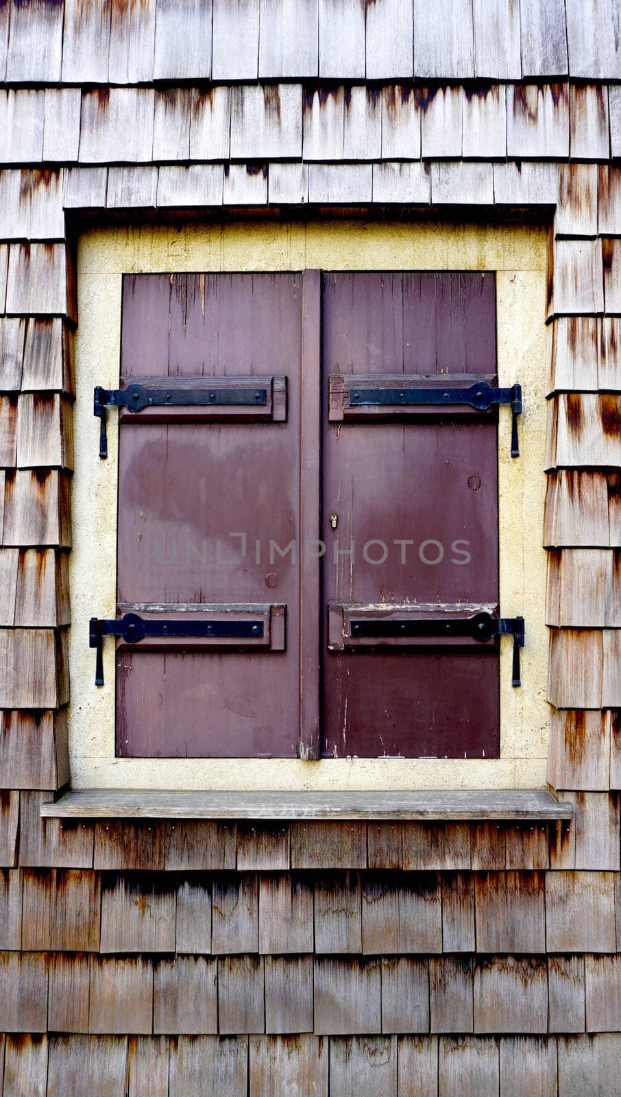 Wooden wall texture and window detail vertical
