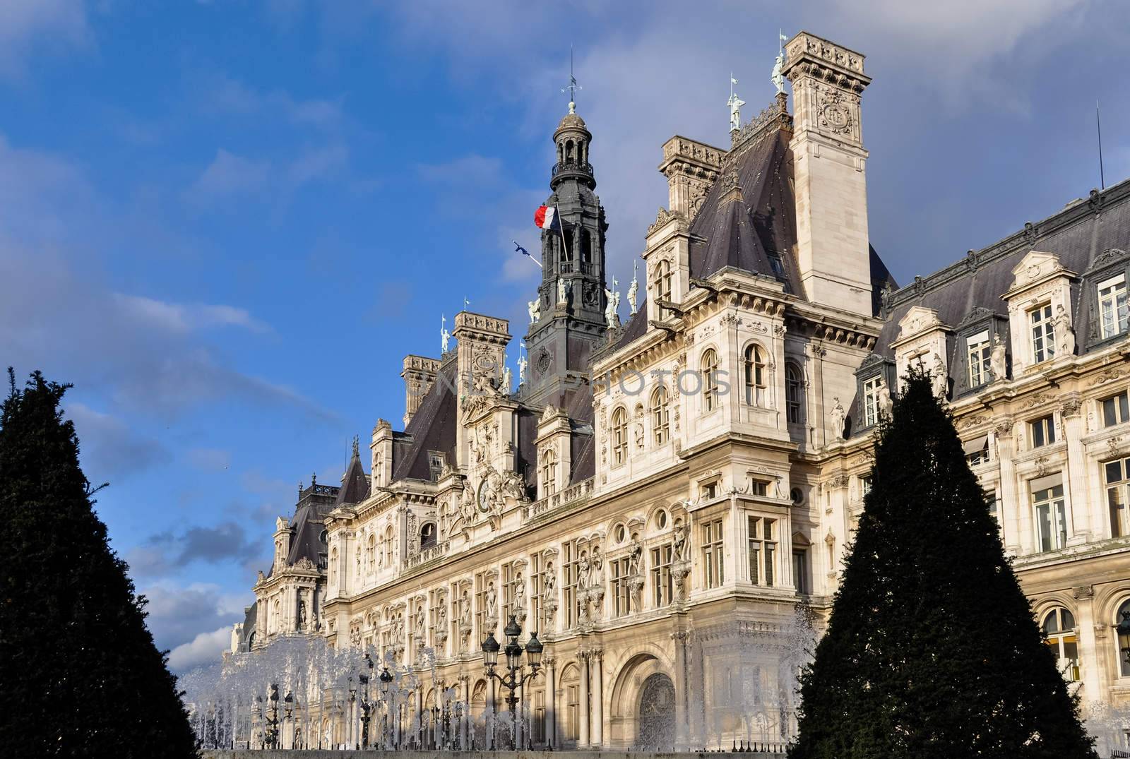 The Hotel de Ville (city hall) in Paris, France