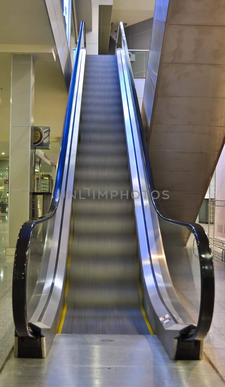 The escalator in movement