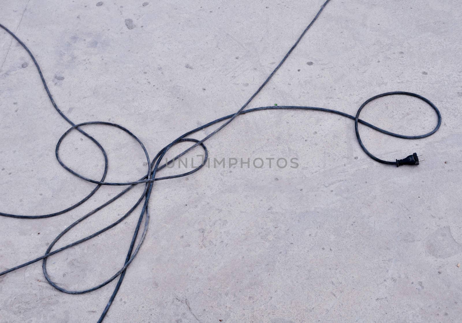 black electrical cable with plug