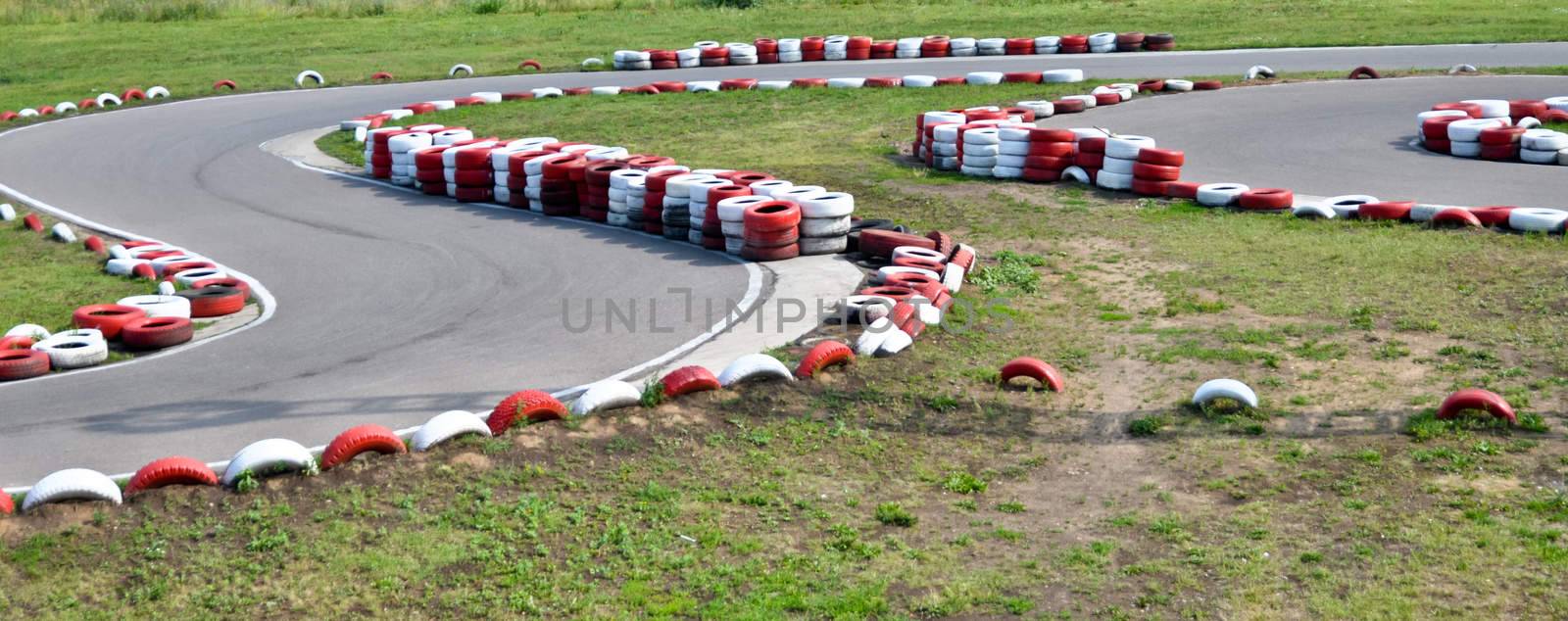 An empty bend on a race car circuit