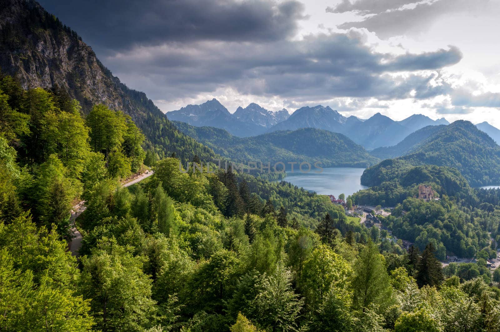 majestic mountain landscape with forest and lake