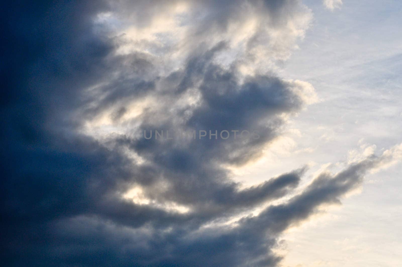 overcast, dark clouds on the background of a bright sky