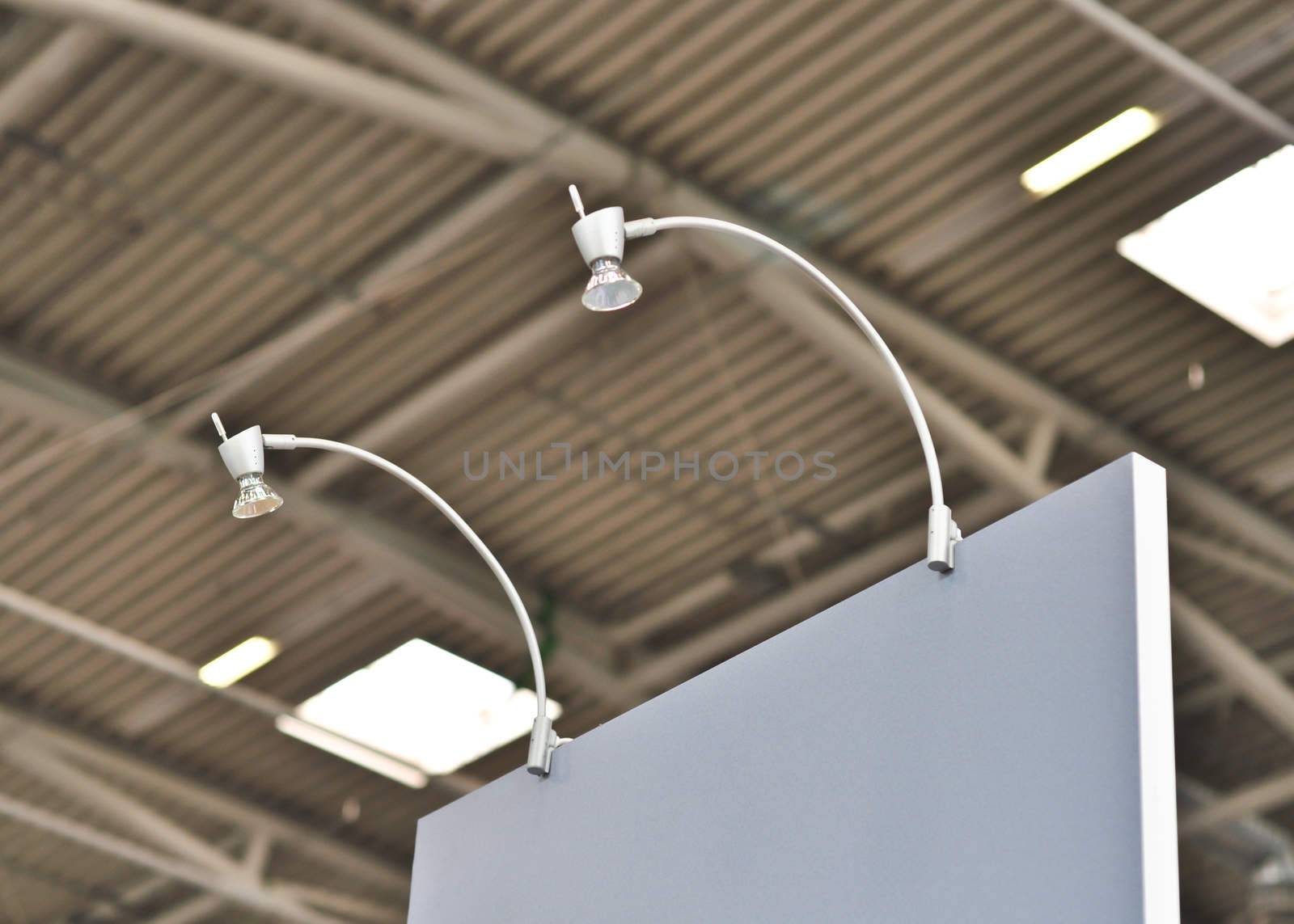 exhibition equipment: spotlight on a metal frame by vlaru