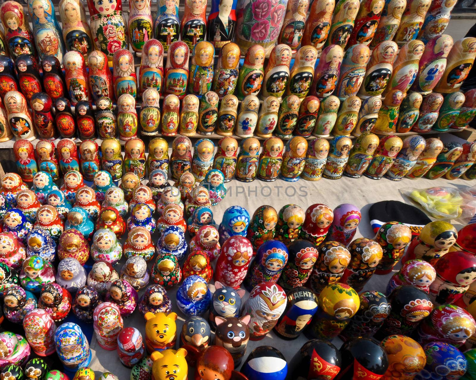 a lot of Russian national souvenirs - matryoshkas by vlaru