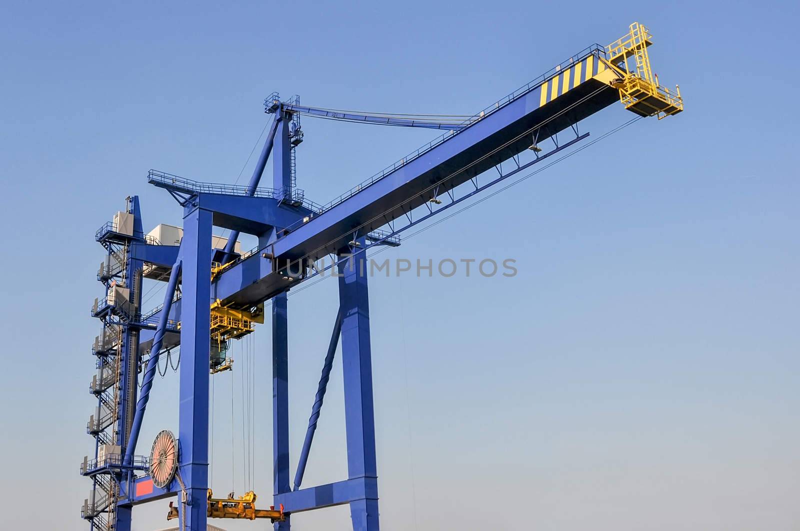 large cranes in sea cargo port of Rotterdam