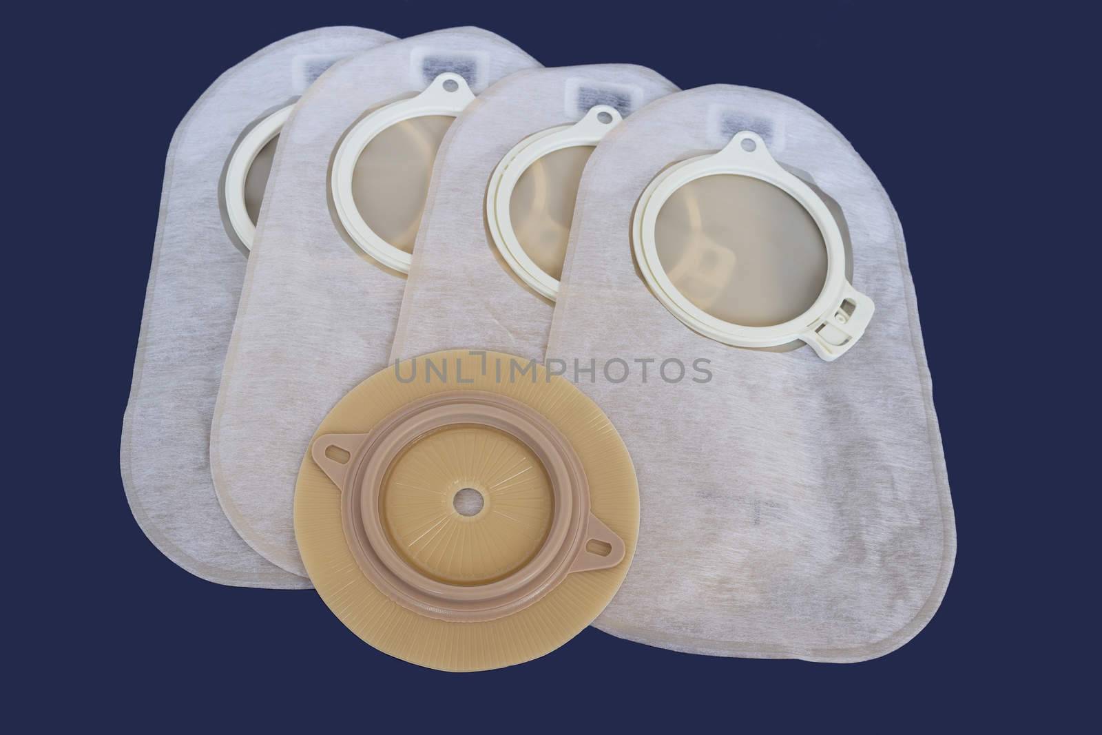 Accessory bag and disc for colostomy