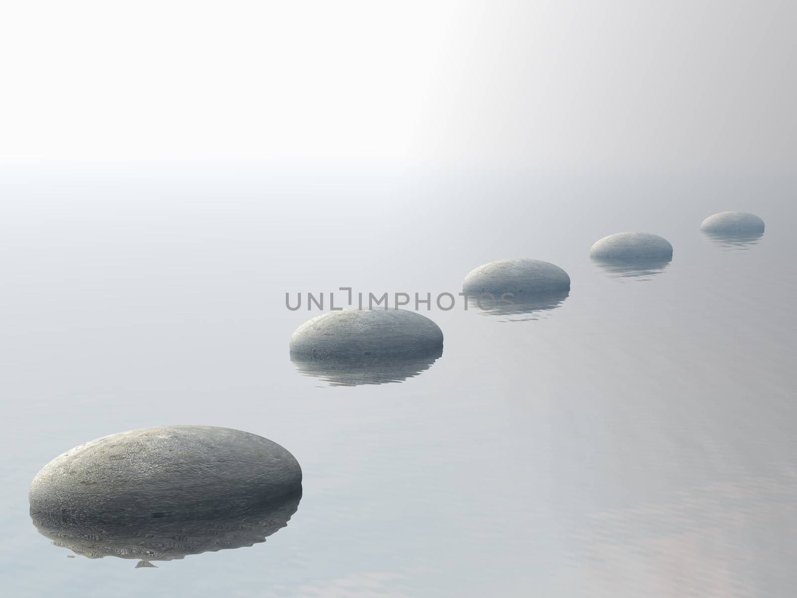 Steps on the ocean - 3D render by Elenaphotos21