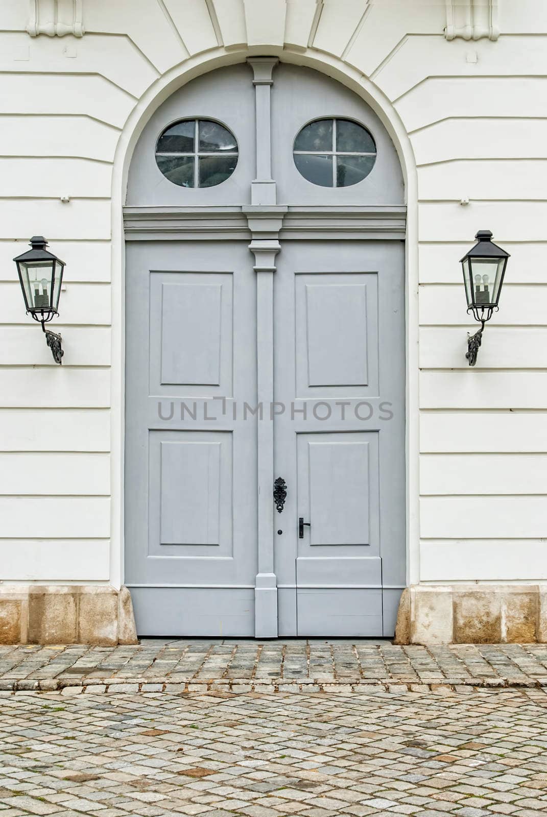 Massive wooden door. Image taken in Vienna, Austria