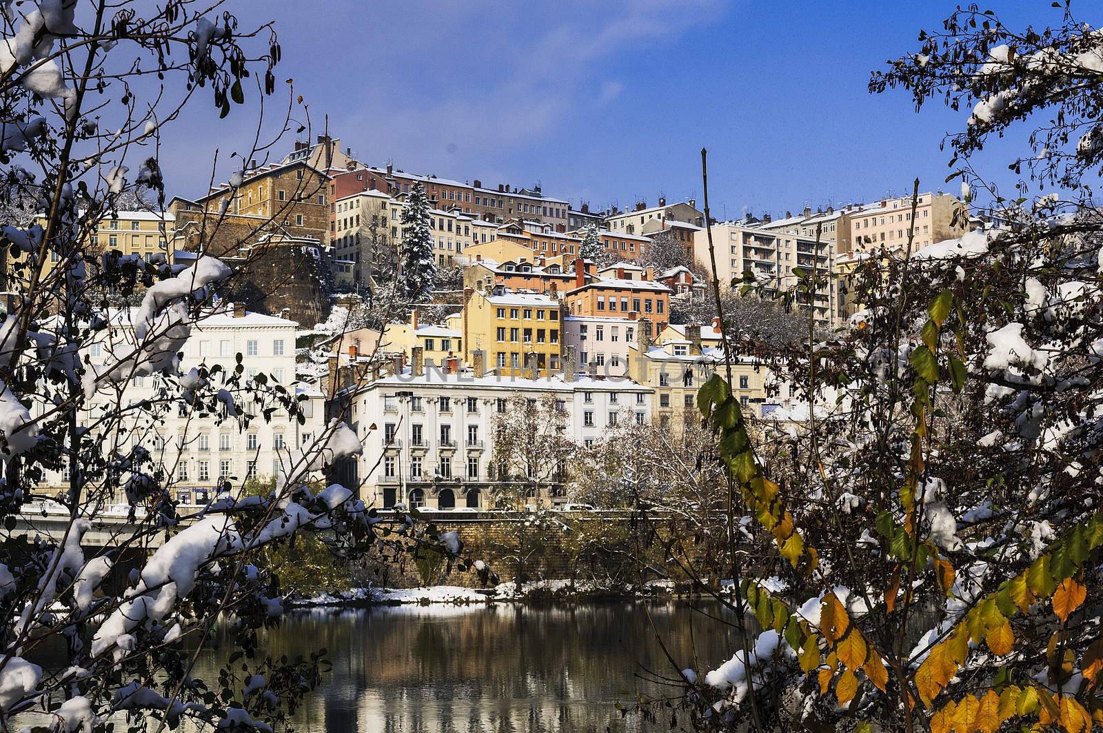 Lyon Croix Rousse and Rhône river by ventdusud