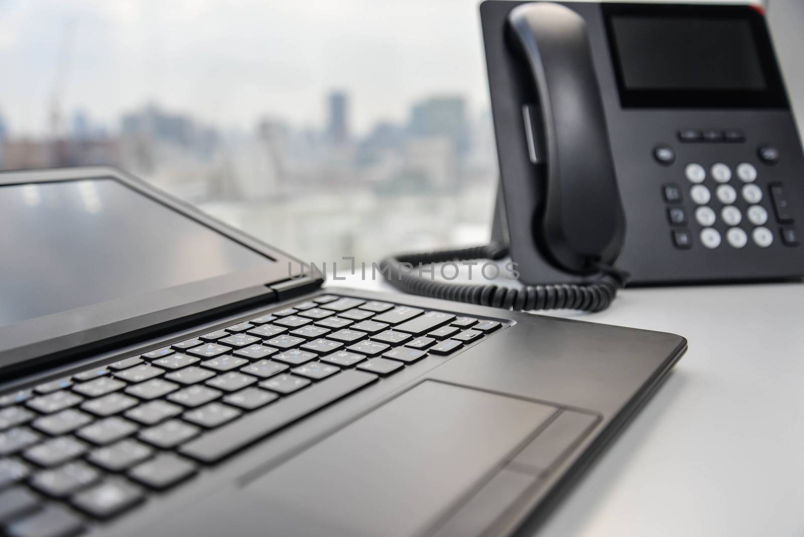 Laptop and IP Phone by Magneticmcc