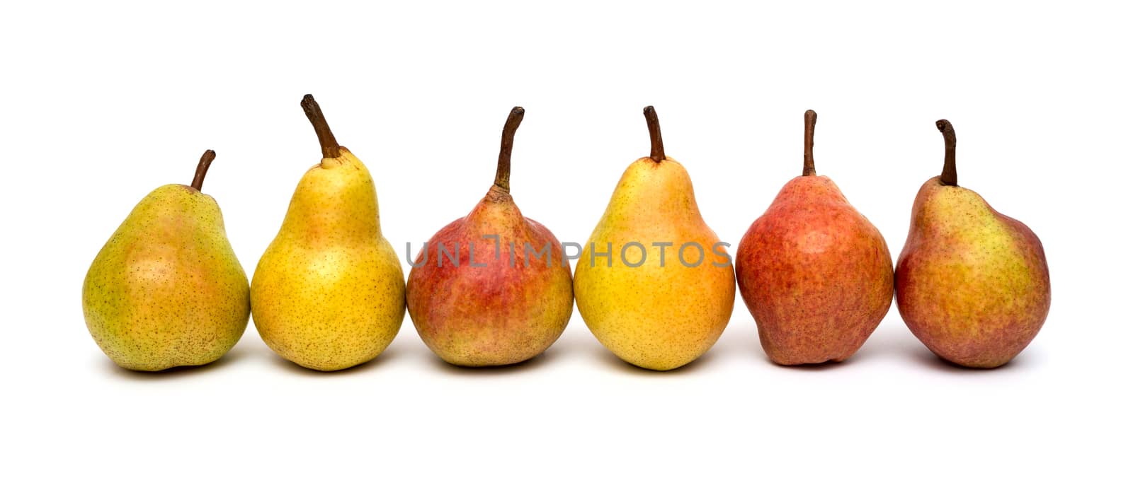 Ripe pears isolated on white background