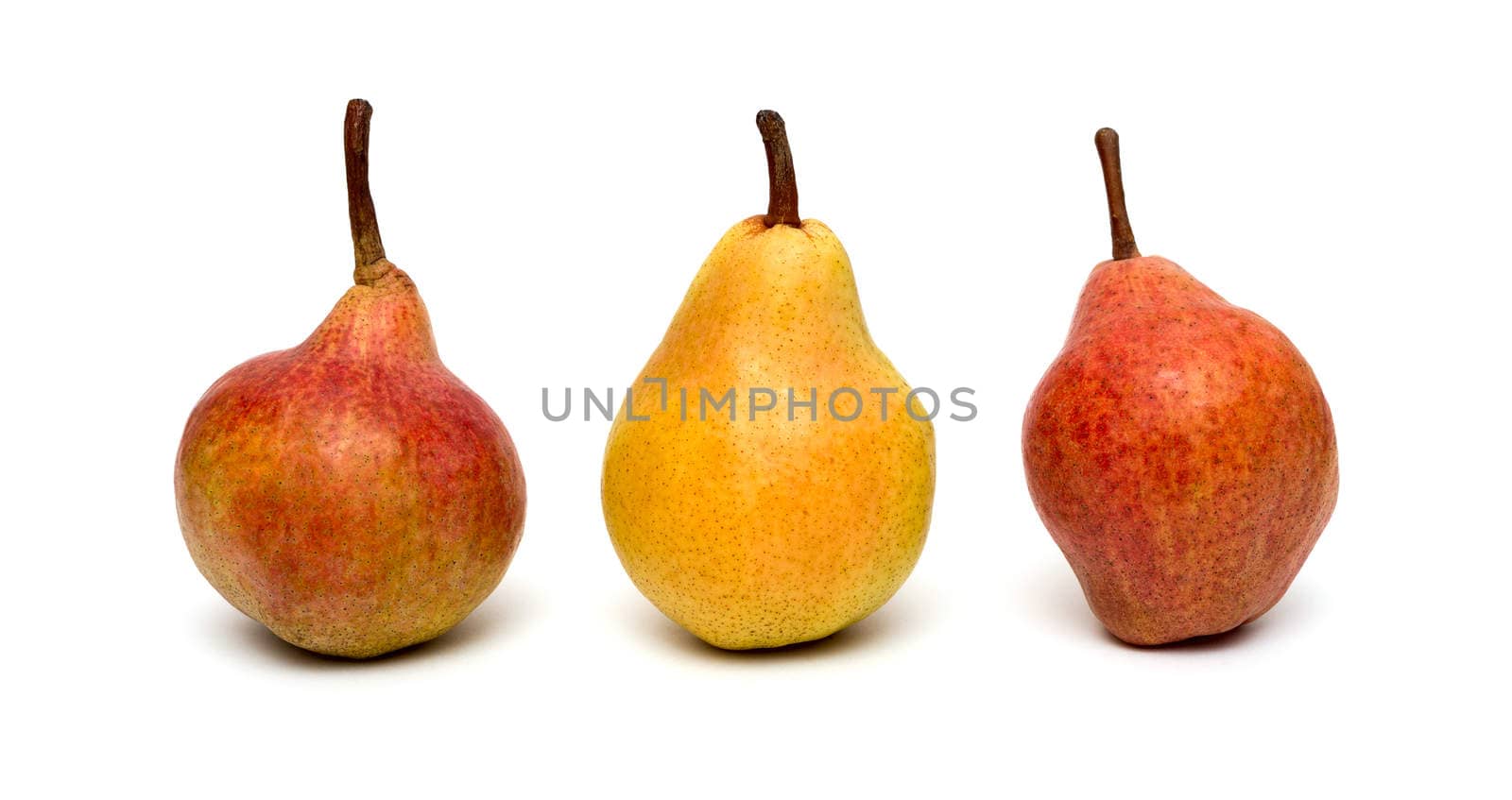 Three pears isolated on white background by DNKSTUDIO