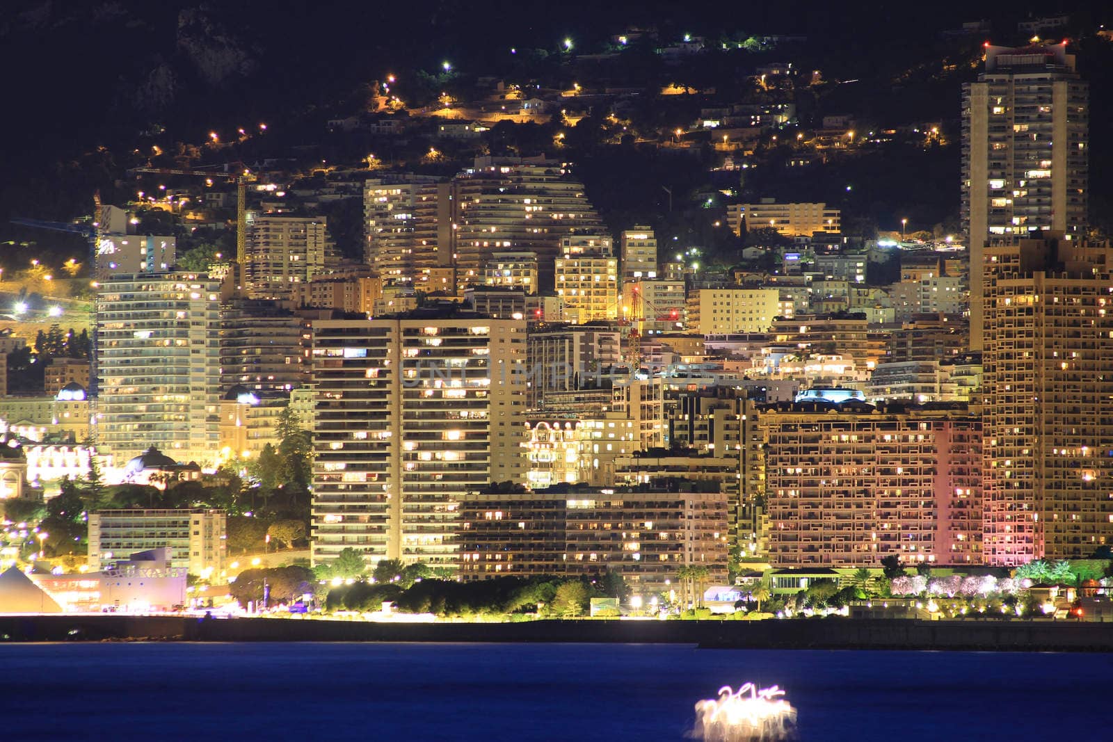 Principality Of Monaco Skyline. The View From the Sea