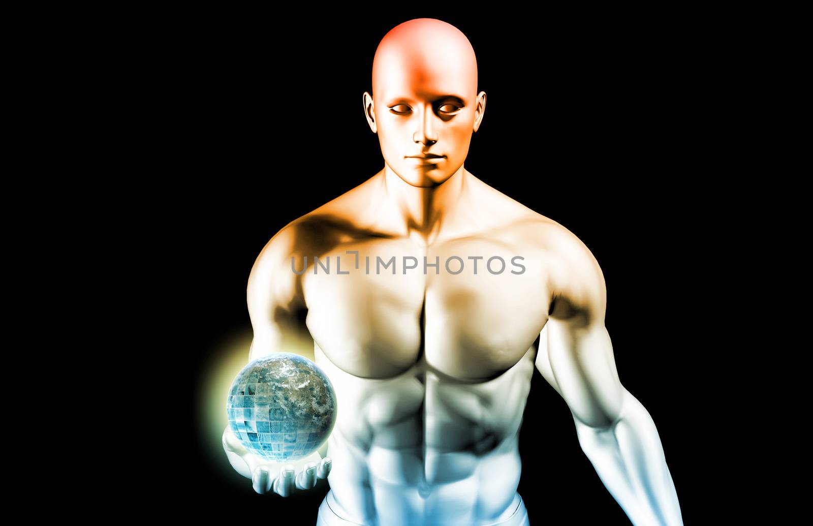 Conceptual Business Chart Background with Technology Art