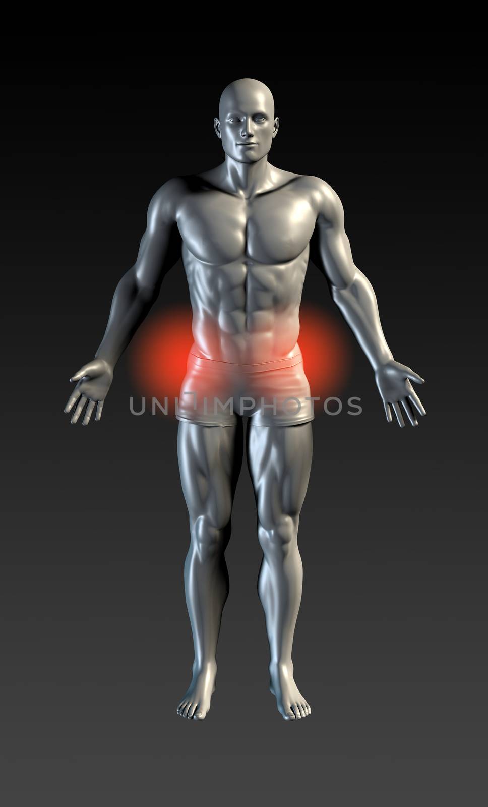 Hip Injury with Red Glow on Area Series